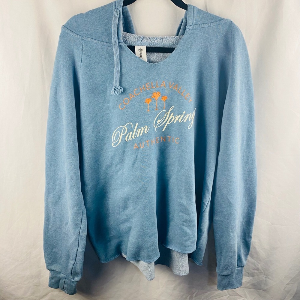 Ocean‎ Beach Company Blue Palm Springs Hoodie XL Casual Loungewear Beachy